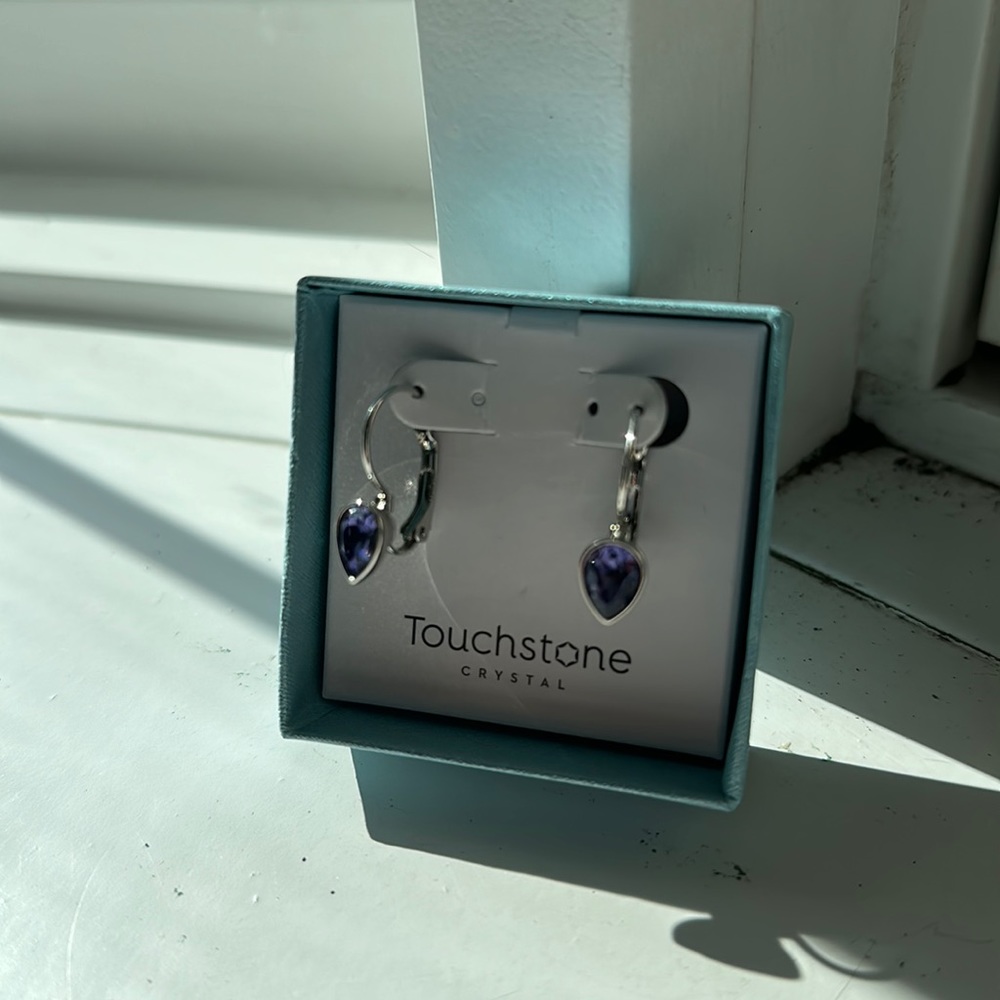 SOLD TCS Tiny purple teardrop earrings